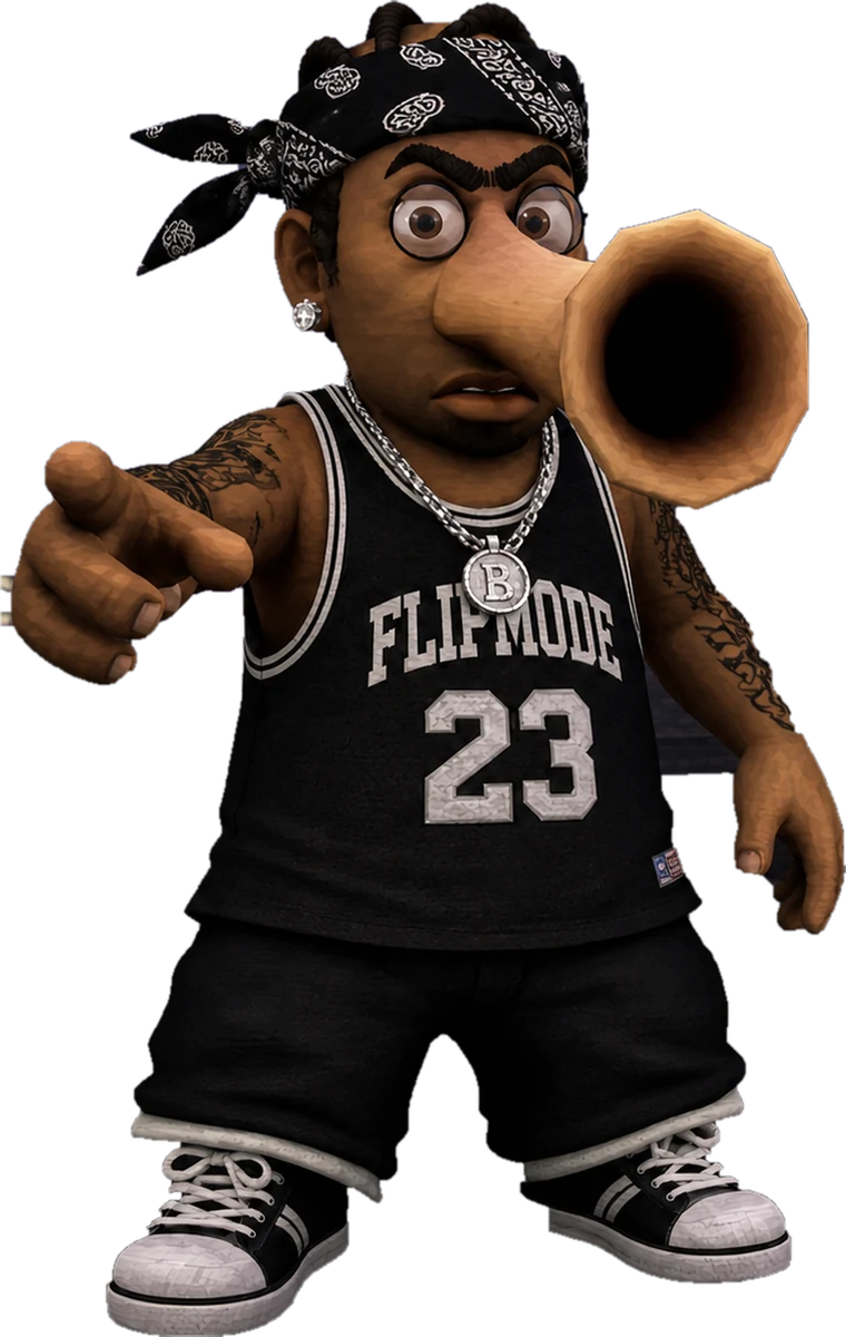 Snigger, a horn where his nose should be